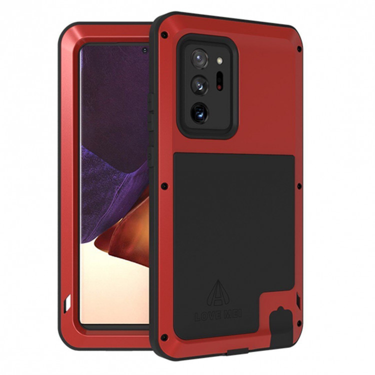 Гибридный чехол LOVE MEI для Samsung Galaxy Note 20 Ultra (красный)