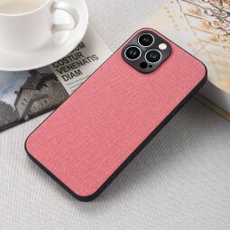 Чехол с тканевой текстурой для iPhone 14 Pro Max (розовый)