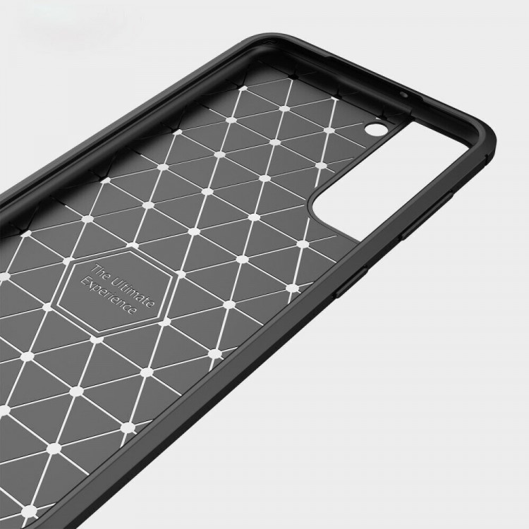 Чехол-накладка Carbon Fibre для Samsung Galaxy S22+ (Plus) (черный)