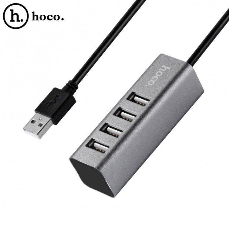 USB-Хаб на 4 порта Hoco HB1 (серый)