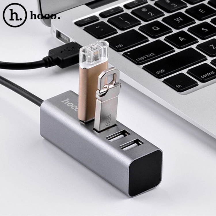 USB-Хаб на 4 порта Hoco HB1 (серый)