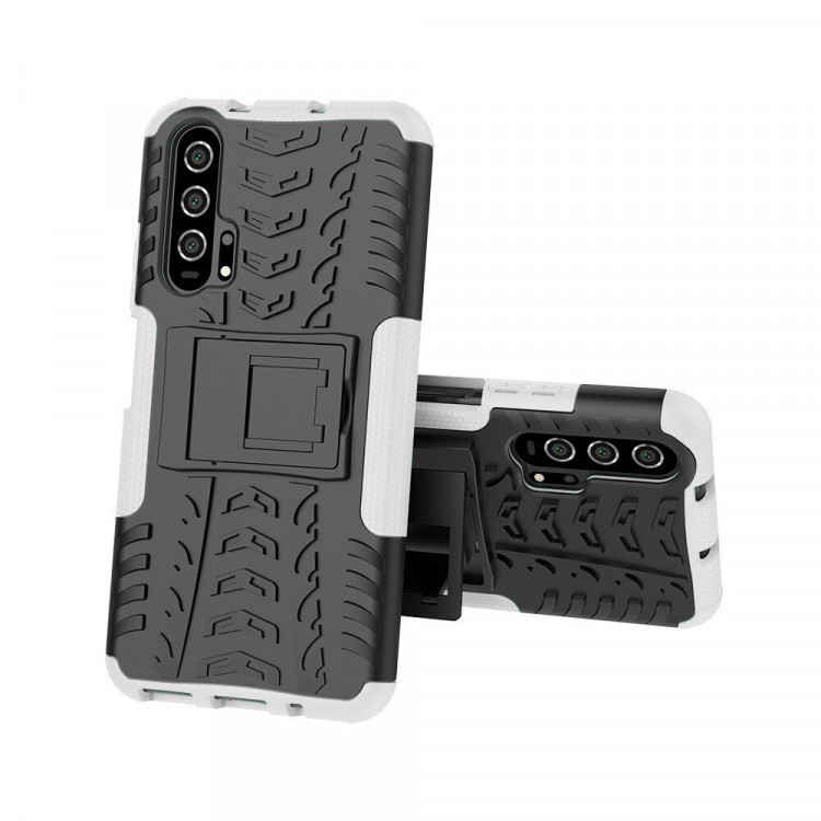 Чехол Hybrid Armor для Huawei nova 5T / Honor 20 Pro / Honor 20 (черный + белый)