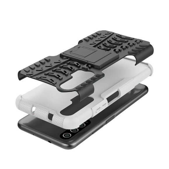Чехол Hybrid Armor для Huawei nova 5T / Honor 20 Pro / Honor 20 (черный + белый)