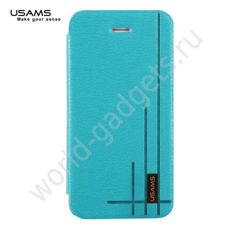 Горизонтальный чехол USAMS для iPhone 5C (голубой)