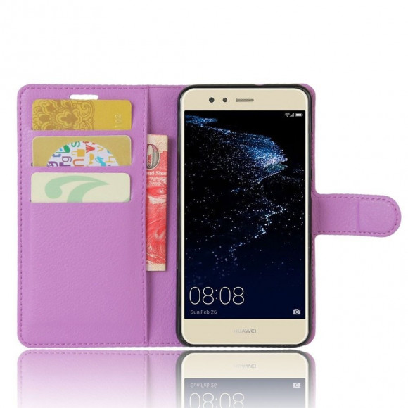 Чехол с визитницей для Huawei P10 Lite (фиолетовый) Чехол с визитницей для Huawei P10 Lite (фиолетовый)