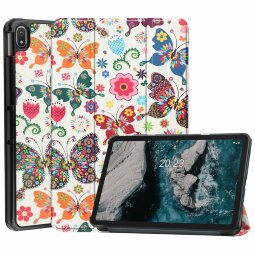 Чехол Smart Case для Nokia T20 (Butterfly and Flower)