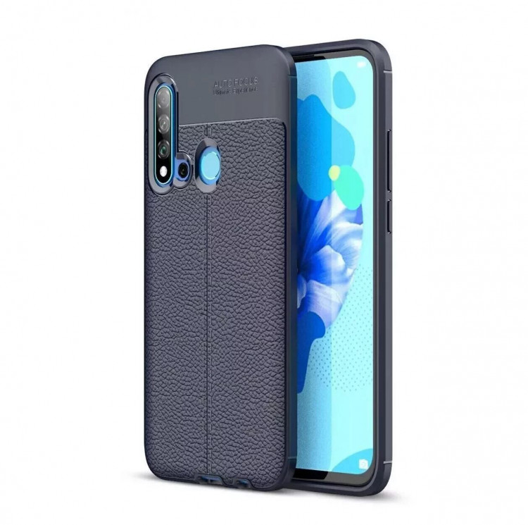 Чехол-накладка Litchi Grain для Huawei P20 lite (2019) / nova 5i (темно-синий)