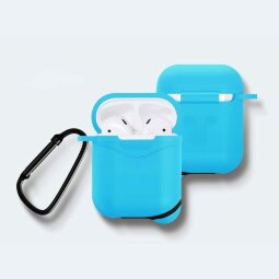 Силиконовый чехол для Apple AirPods (Luminous - голубой)