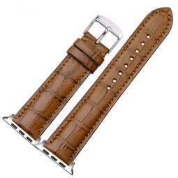 Кожаный ремешок Crocodile Texture для Apple Watch 40 и 38мм (коричневый)