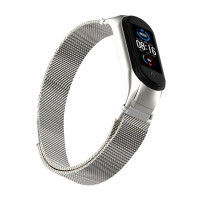 Сетчатый браслет для Xiaomi Mi Band 5 (серебряный)