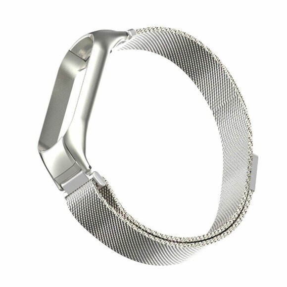 Сетчатый браслет для Xiaomi Mi Band 5 (серебряный)