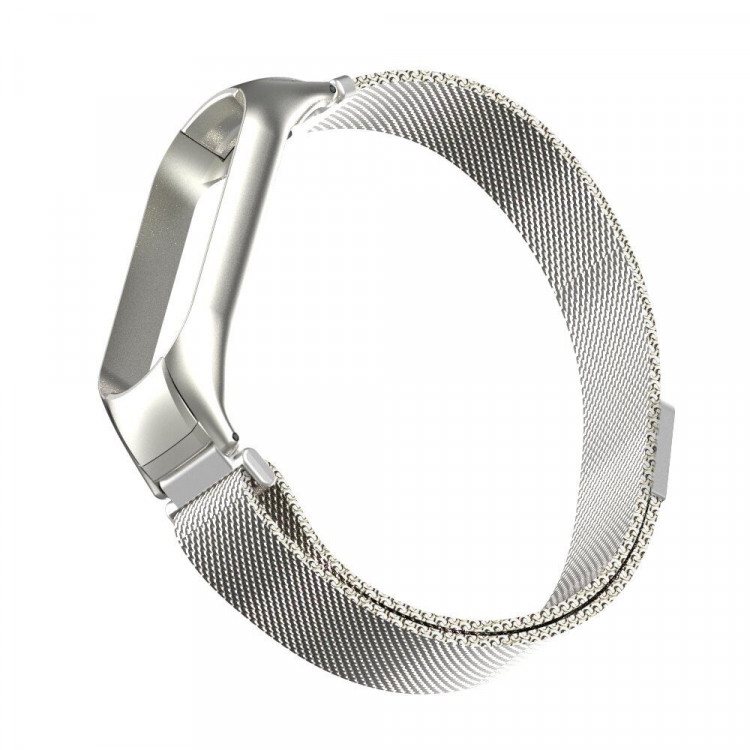 Сетчатый браслет для Xiaomi Mi Band 5 (серебряный)