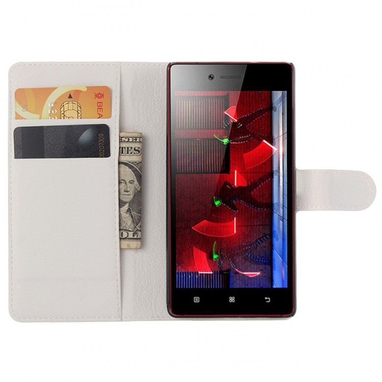 Чехол с визитницей для Lenovo Vibe Shot (белый)