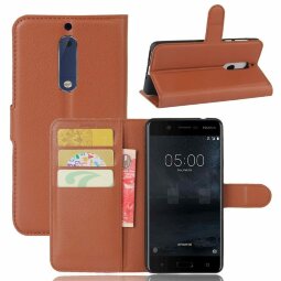Чехол с визитницей для Nokia 5 (коричневый)