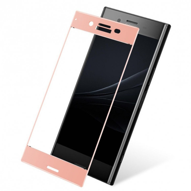 Защитное стекло 3D для Sony Xperia XZ1 (розовый)