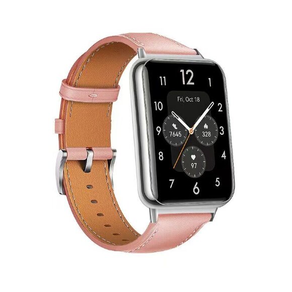 Кожаный ремешок для Huawei Watch Fit 2 (розовый) Кожаный ремешок для Huawei Watch Fit 2 (розовый)