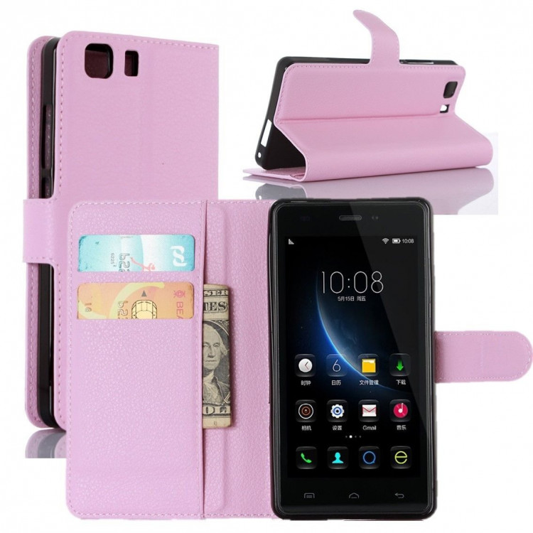 Чехол с визитницей для DOOGEE X5 / X5 Pro (розовый)