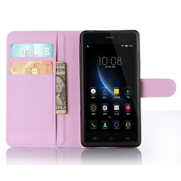 Чехол с визитницей для DOOGEE X5 / X5 Pro (розовый)