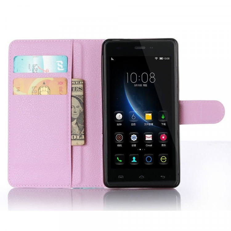Чехол с визитницей для DOOGEE X5 / X5 Pro (розовый)