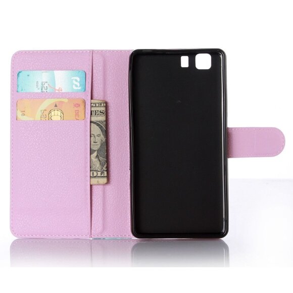 Чехол с визитницей для DOOGEE X5 / X5 Pro (розовый)