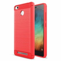 Чехол-накладка Carbon Fibre для Xiaomi Redmi 3 / 3s / 3 Pro (красный)