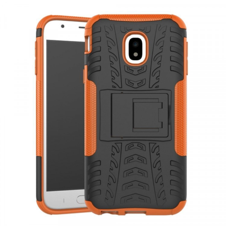 Чехол Hybrid Armor для Samsung Galaxy J3 2017 (черный + оранжевый)