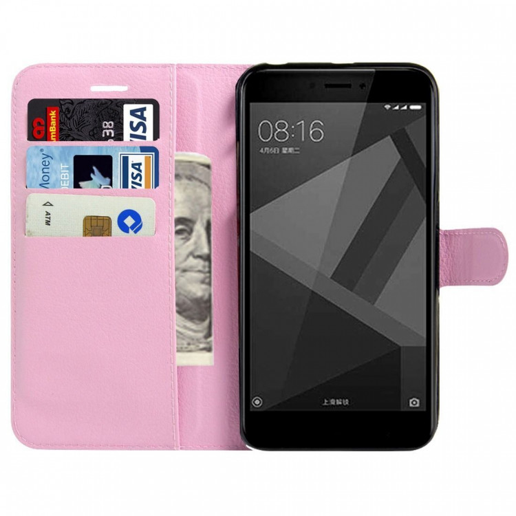 Чехол с визитницей для Xiaomi Redmi 4X (розовый)