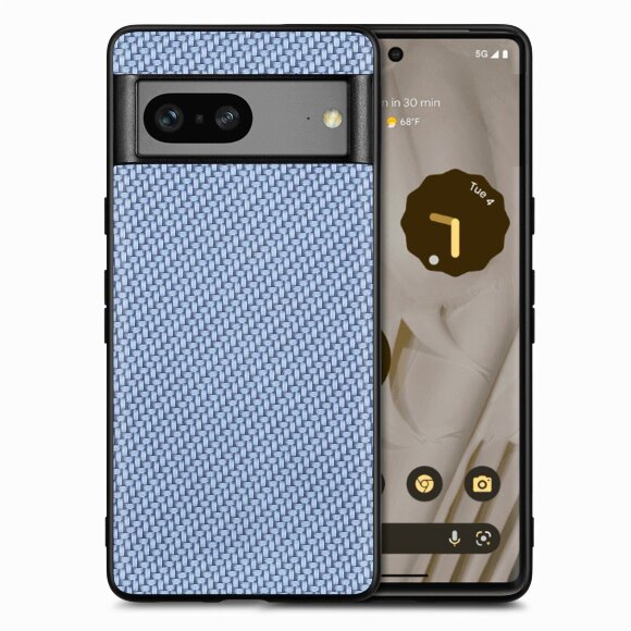 Чехол Carbon Texture для Google Pixel 8 (голубой)