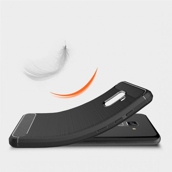 Чехол-накладка Carbon Fibre для Samsung Galaxy A8 Plus (2018) (черный) Чехол-накладка Carbon Fibre для Samsung Galaxy A8 Plus (2018) (черный)