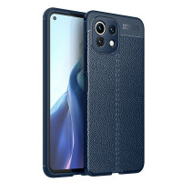 Чехол-накладка Litchi Grain для Xiaomi Mi 11 Lite / Xiaomi Mi 11 Lite 5G (темно-синий)