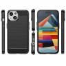 Чехол-накладка Carbon Fibre для iPhone 15 Plus (черный)
