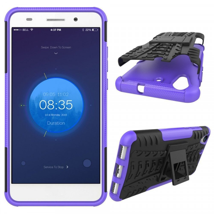 Чехол Hybrid Armor для Huawei Y6 II (черный + фиолетовый)