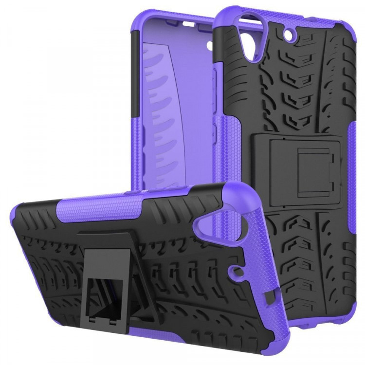 Чехол Hybrid Armor для Huawei Y6 II (черный + фиолетовый)