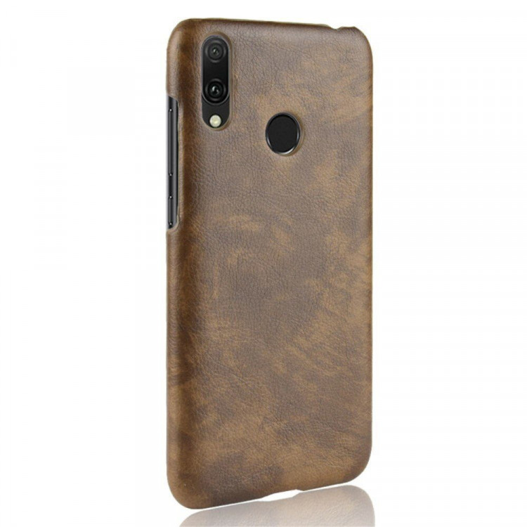 Кожаная накладка-чехол для Huawei Y7 (2019) / Y7 Prime (2019) (коричневый)