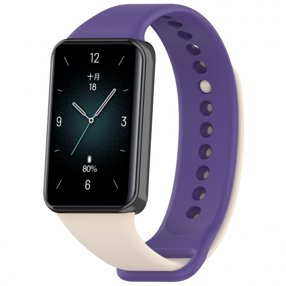 Силиконовый ремешок для Honor Band 9 (фиолетовый, бежевый) Силиконовый ремешок для Honor Band 9 (фиолетовый, бежевый)