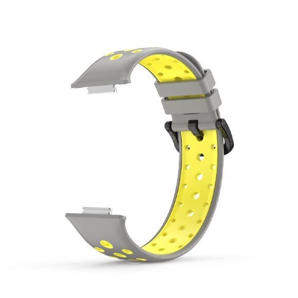 Спортивный ремешок для Huawei Watch Fit 2 (серый+желтый)