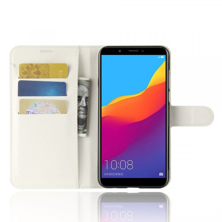Чехол с визитницей для Huawei Honor 7C Pro / Enjoy 8 (белый)