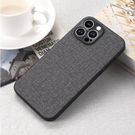 Чехол с тканевой текстурой для iPhone 14 Pro Max (серый)