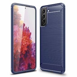 Чехол-накладка Carbon Fibre для Samsung Galaxy S22+ (Plus) (темно-синий)