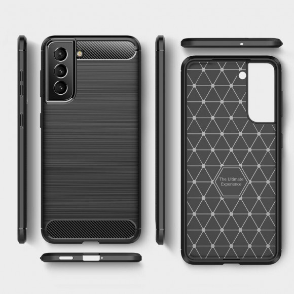 Чехол-накладка Carbon Fibre для Samsung Galaxy S22+ (Plus) (темно-синий)