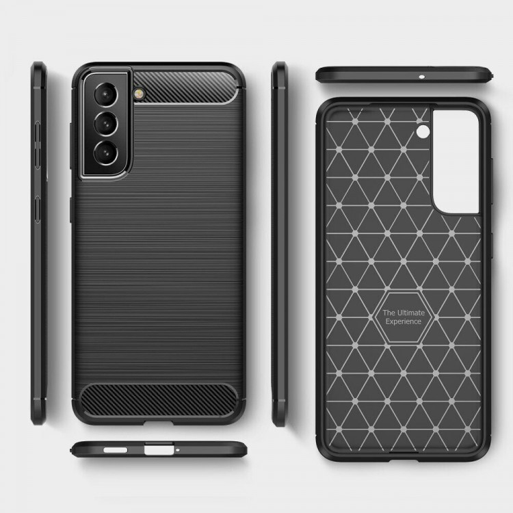 Чехол-накладка Carbon Fibre для Samsung Galaxy S22+ (Plus) (темно-синий)