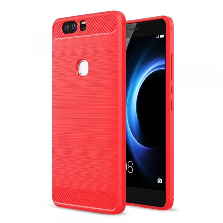 Чехол-накладка Carbon Fibre для Huawei Honor V8 (красный)