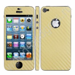 Пленка под карбон для iPhone 5 (золотая)