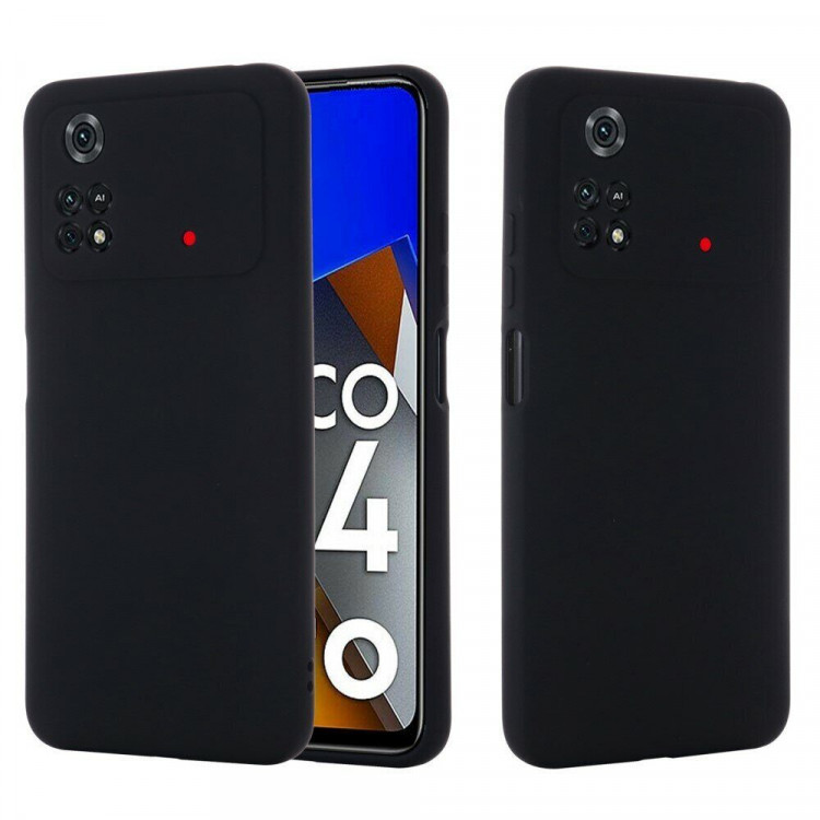 Силиконовый чехол Mobile Shell для Xiaomi Poco M4 Pro 4G (черный)