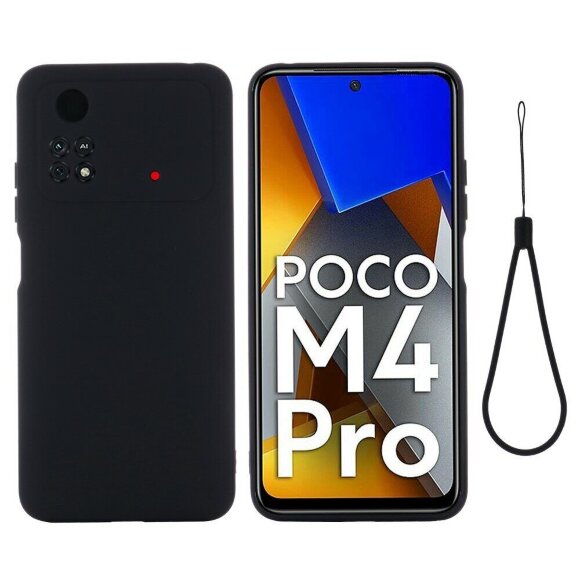 Силиконовый чехол Mobile Shell для Xiaomi Poco M4 Pro 4G (черный)