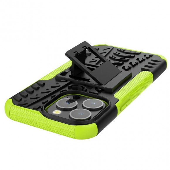 Чехол Hybrid Armor для iPhone 13 Pro (черный + зеленый)