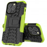 Чехол Hybrid Armor для iPhone 13 Pro (черный + зеленый)
