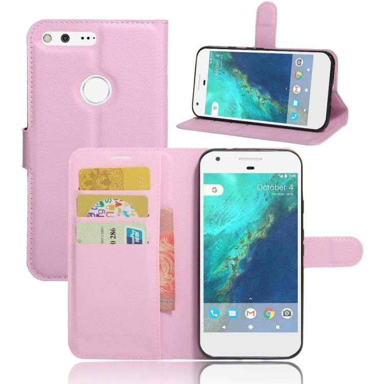 Чехол с визитницей для Google Pixel (розовый)