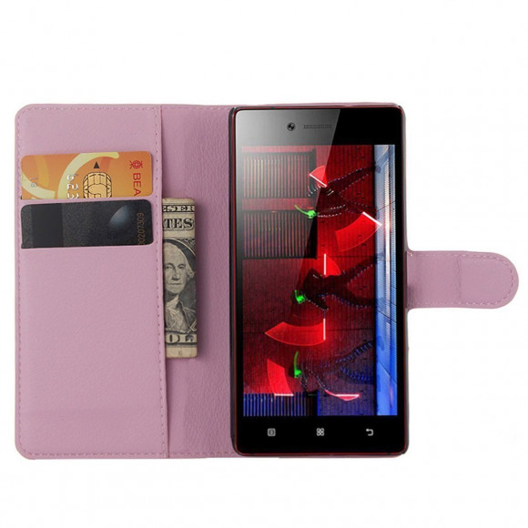 Чехол с визитницей для Lenovo Vibe Shot (розовый) Чехол с визитницей для Lenovo Vibe Shot (розовый)