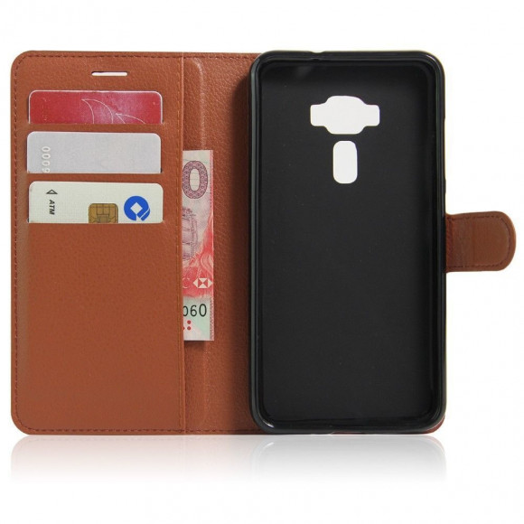 Чехол с визитницей для ASUS Zenfone 3 ZE552KL (коричневый) Чехол с визитницей для ASUS Zenfone 3 ZE552KL (коричневый)